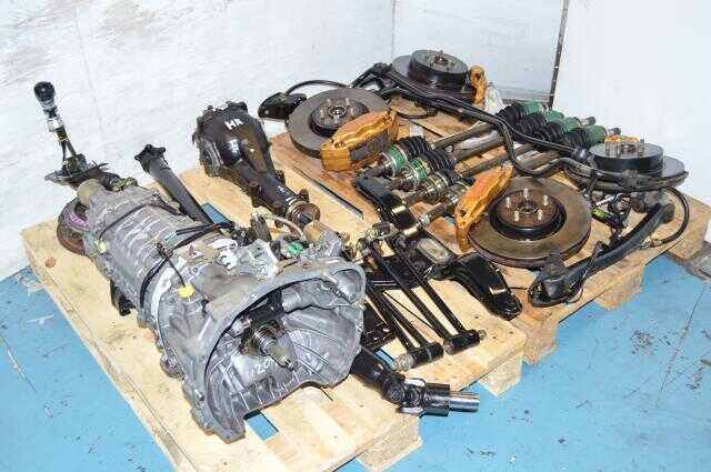 JDM WRX STi Ver 8 DCCD TY856WB3KA Transmission Package Aluminum Control Arms, 6 Speed Clutch , 4 Corner Axles, Sway Bars, Lateral Links, A P Suretrac Front Diff Type