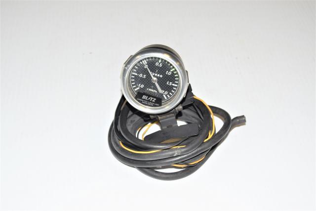 Used JDM BLITZ Carbonfiber Style 2Bar 52mm Boost Gauge for Sale